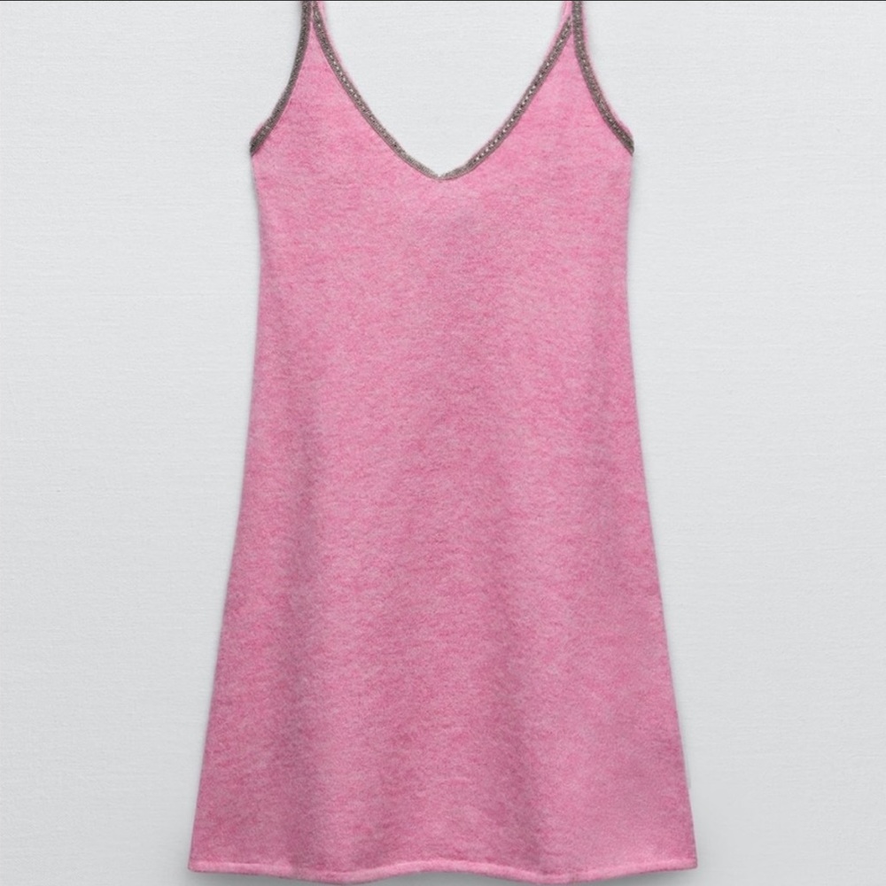 Zara Wool Alpaca Beaded Strappy Dress